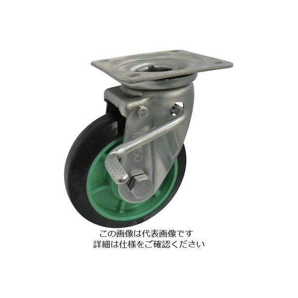 ヨドノ 樹脂製ゴム車輪ステンレス製自在車ストッパー付 100 PNAJAB100 1個 133-7680（直送品）