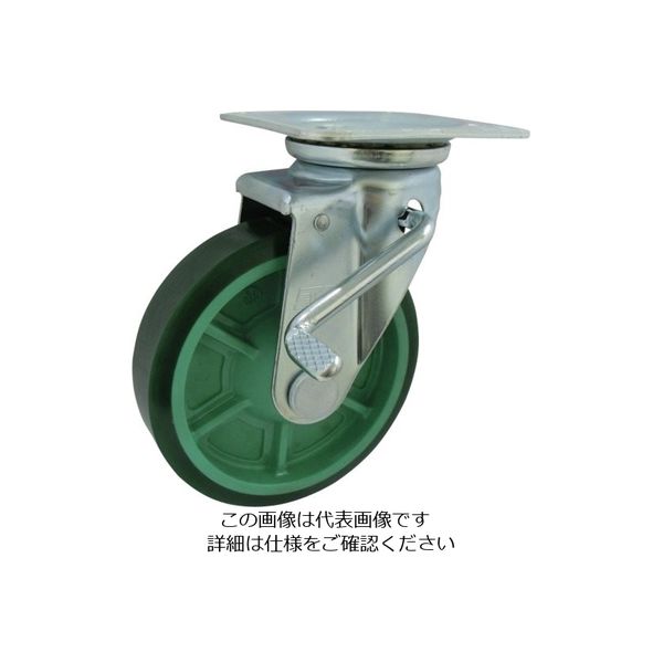 ヨドノ 樹脂製ウレタンゴム車輪(ベアリング無)自在車ストッパー付 PNUAJB130 1個 131-5582（直送品）