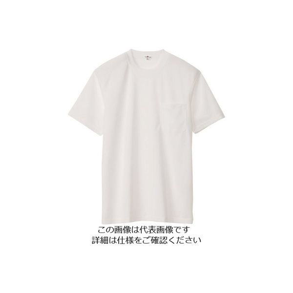 アイトス 吸汗速乾(クールコンフォート)半袖Tシャツ(ポケット付)(男女兼用) ホワイト L 10576-001-L 1着 143-1641（直送品）