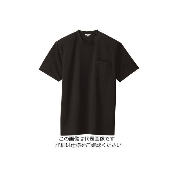 アイトス 吸汗速乾(クールコンフォート)半袖Tシャツ(ポケット付)(男女兼用) ブラック 6L 10576-010-6L 1着 143-6357（直送品）