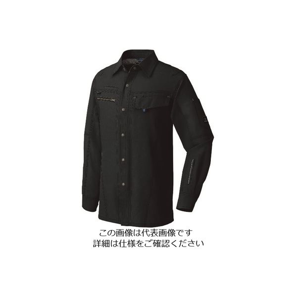 アイトス 長袖シャツ(男女兼用) ブラック 3L 30435-010-3L 1着 143-7943（直送品）
