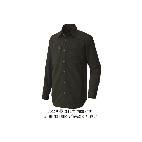 アイトス 長袖シャツ(薄地) カーキブラック 4L 30635-010-4L 1着 143-7985（直送品）
