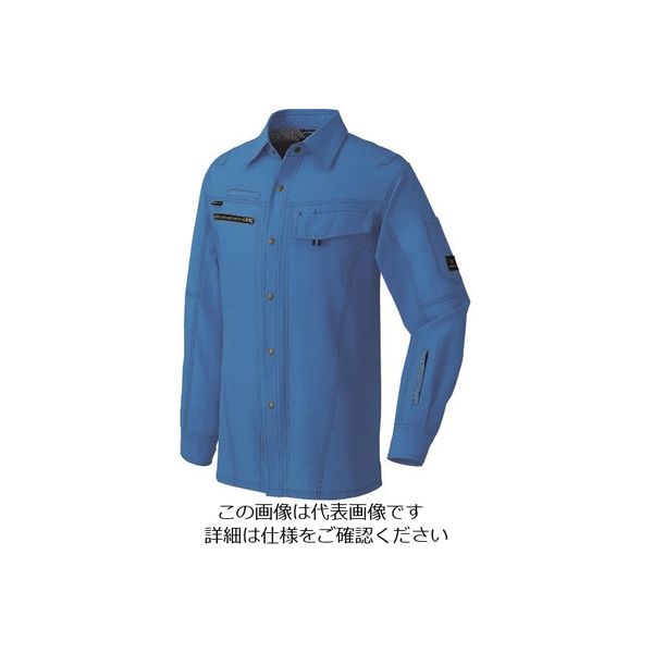 アイトス 長袖シャツ(男女兼用) ロイヤルブルー S 30435-016-S 1着 144-5930（直送品）