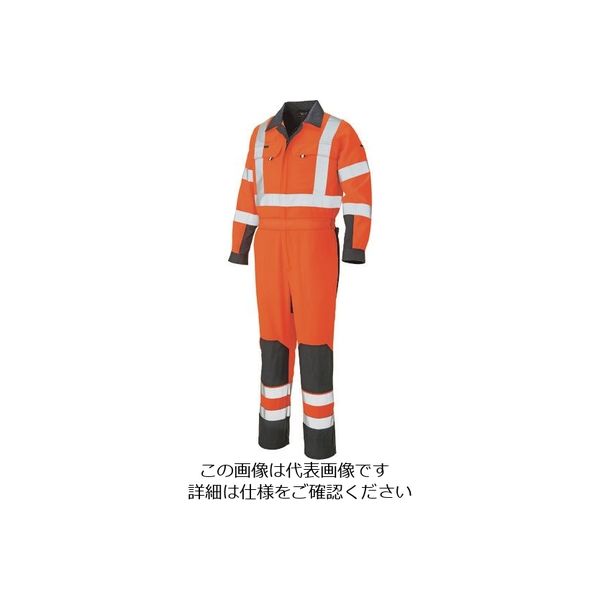 アイトス ツナギ(男女兼用) ハイパーオレンジ×ネイビー S 2752-093-S 1着 143-5087（直送品）