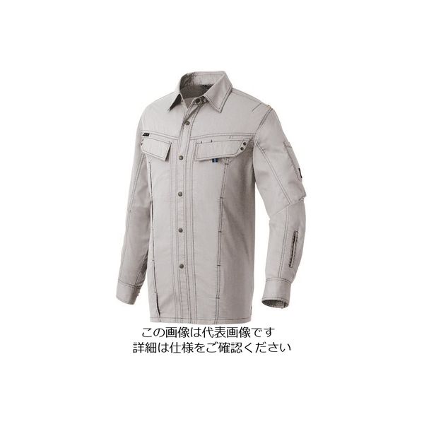アイトス 長袖シャツ(男女兼用) シルバーグレー LL 30535-003-LL 1着 143-9533（直送品）