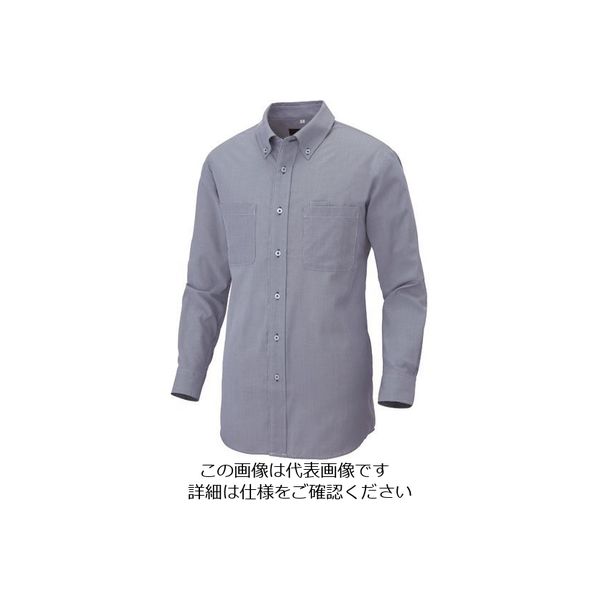 アイトス 長袖ボタンダウンシャツ(コードレーン)(男女兼用) サックス 3S 50401-107-3S 1着 143-9710（直送品）