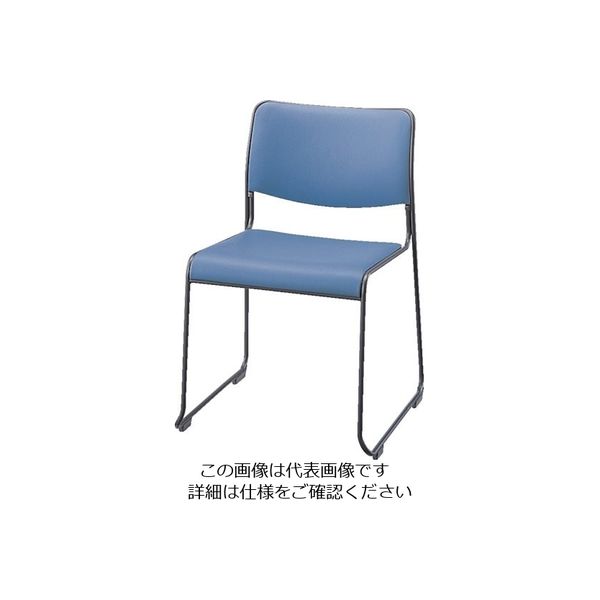 ナイキ パイプチェアー ビニールレザー張り E150B-LBL 1個(1脚) 868-4696（直送品）