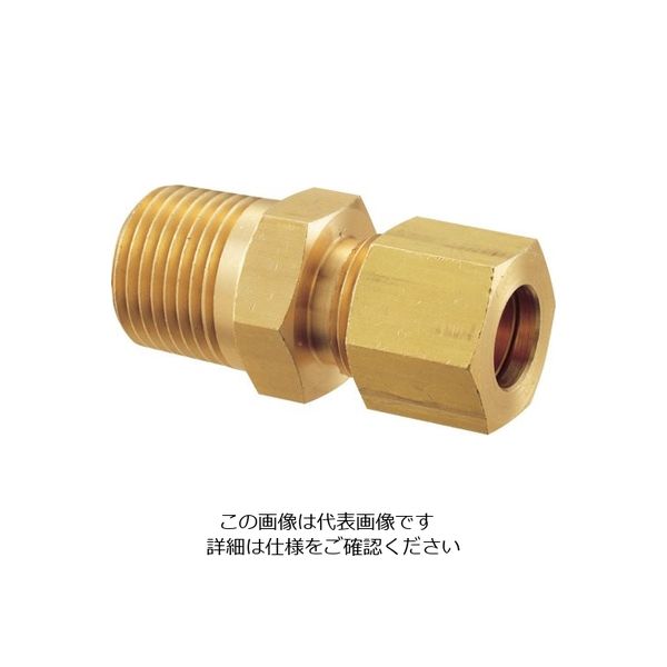 フジトク 黄銅製ハーフユニオン Φ15×1/2B 銅管用 くい込み継手 GC-15X1/2B 1個 810-6507（直送品）