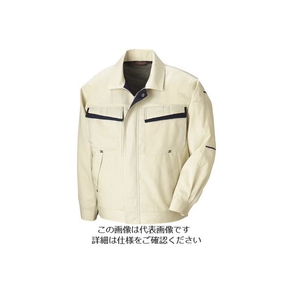 アイトス 長袖サマーブルゾン(配色)(男女兼用) アイボリー×ディープネイビー 6L 5570-001-6L 1着 145-0159（直送品）