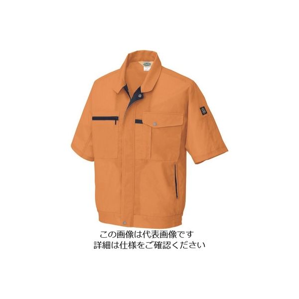 アイトス 半袖ブルゾン(男女兼用) オレンジ 6L 5361-063-6L 1着 143-9078（直送品）