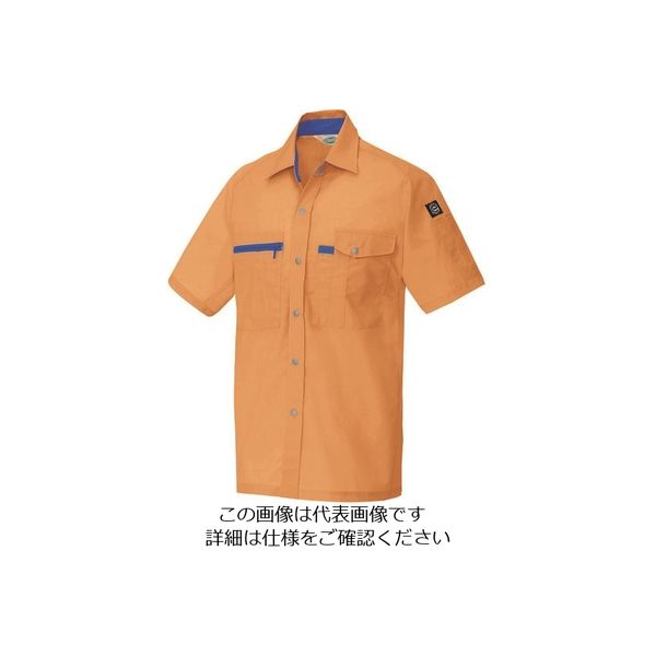 アイトス 半袖シャツ(男女兼用) オレンジ M 5366-063-M 1着 143-7713（直送品）