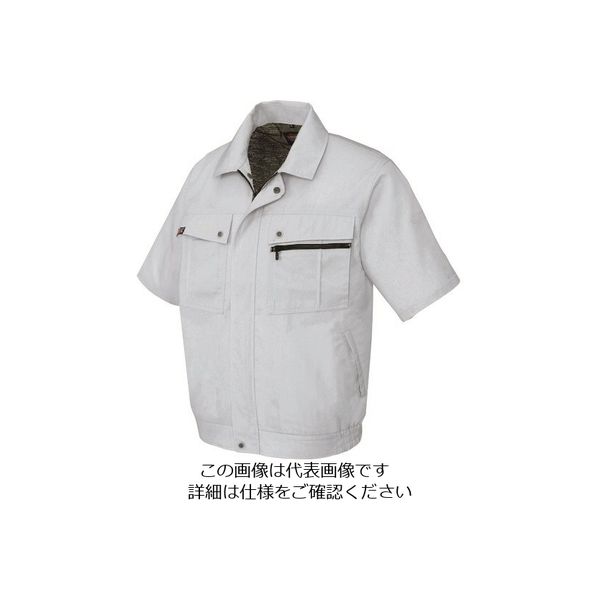 アイトス 半袖ブルゾン(無地)(男女兼用) シルバーグレー M 5591-003-M 1着 144-0737（直送品）