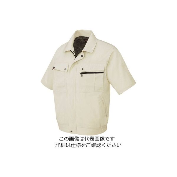 アイトス 半袖ブルゾン(無地)(男女兼用) アイボリー M 5591-001-M 1着 145-1823（直送品）