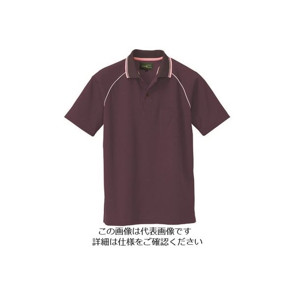 アイトス 制電半袖ポロシャツ(男女兼用) チョコレート SS 50005-062-SS 1着 143-1747（直送品）
