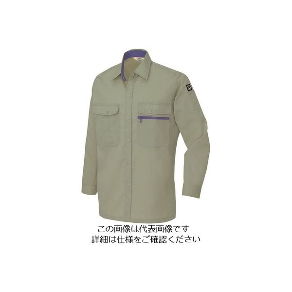 アイトス 長袖シャツ(男女兼用)(薄地) アースグリーン 6L 5375-005-6L 1着 144-0944（直送品）