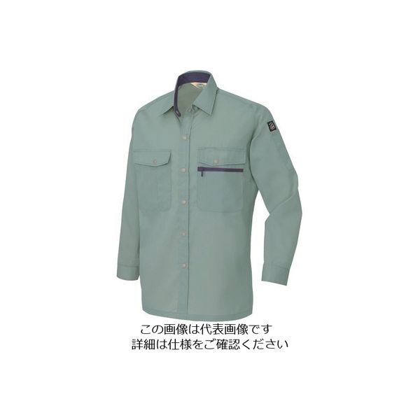 アイトス 長袖シャツ(男女兼用)(薄地) サファイアブルー 4L 5375-072-4L 1着 143-9298（直送品）