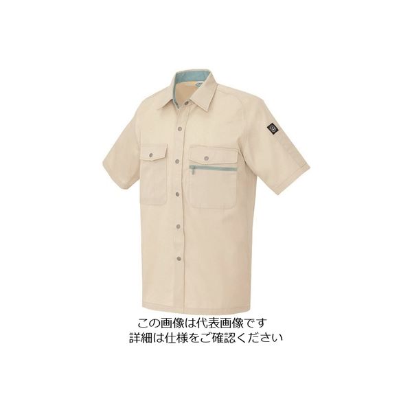 アイトス 半袖シャツ(男女兼用) ベージュ 5L 5376-002-5L 1着 143-3042（直送品）