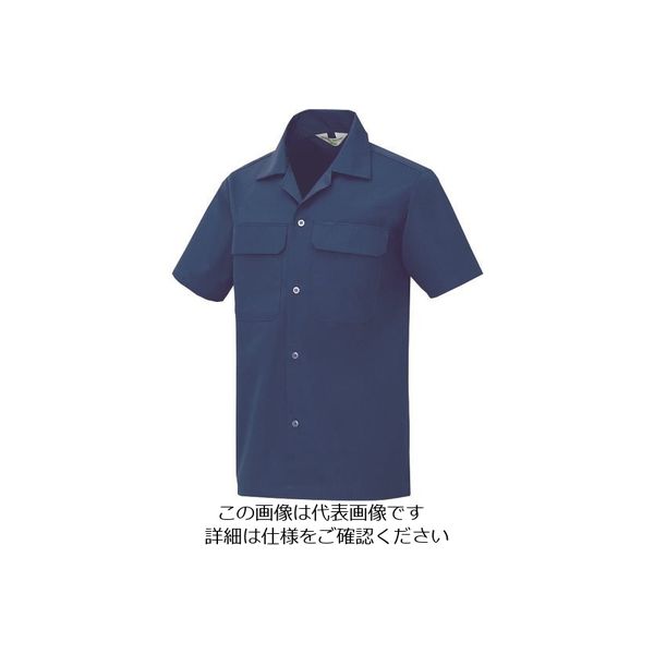 アイトス 半袖シャツ(男女兼用) ブルー M 531-006-M 1着 144-7124（直送品）