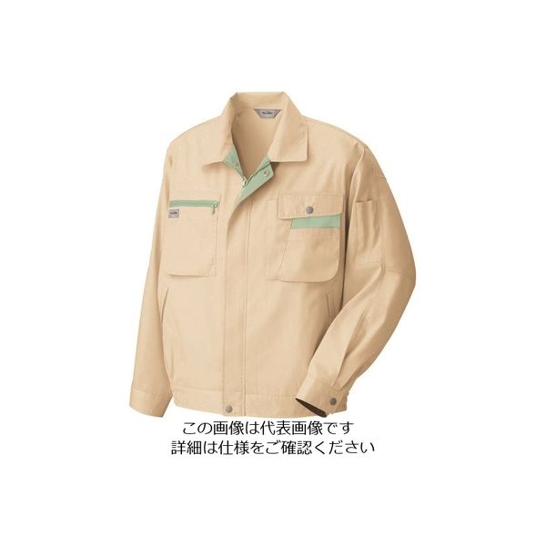 アイトス 長袖サマーブルゾン ライトベージュ×グリーン M 5320-002-M 1着 143-2743（直送品）