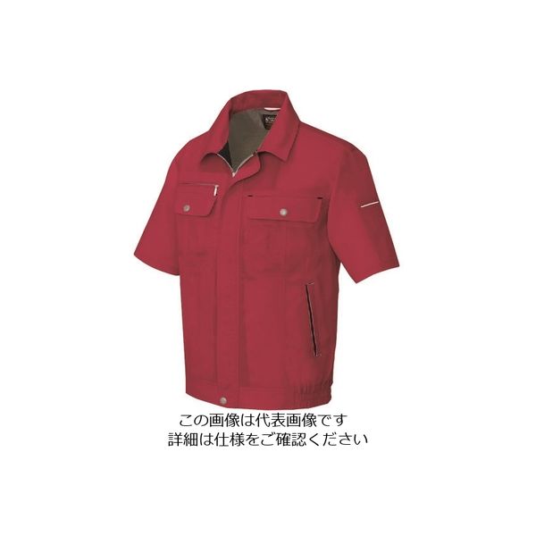 アイトス 半袖ブルゾン(男女兼用) ワインレッド×ブラック 6L 5561-009-6L 1着 144-7070（直送品）