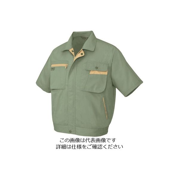 アイトス 半袖ブルゾン(男女兼用) オリーブ×マスタード L 5321-030-L 1着 145-3284（直送品）