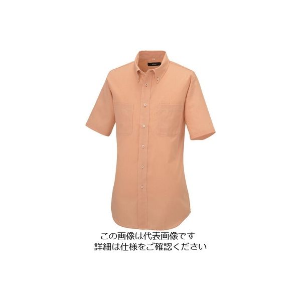 アイトス 半袖ボタンダウンシャツ(コードレーン)(男女兼用) オレンジ 3S 50402-163-3S 1着 143-0113（直送品）
