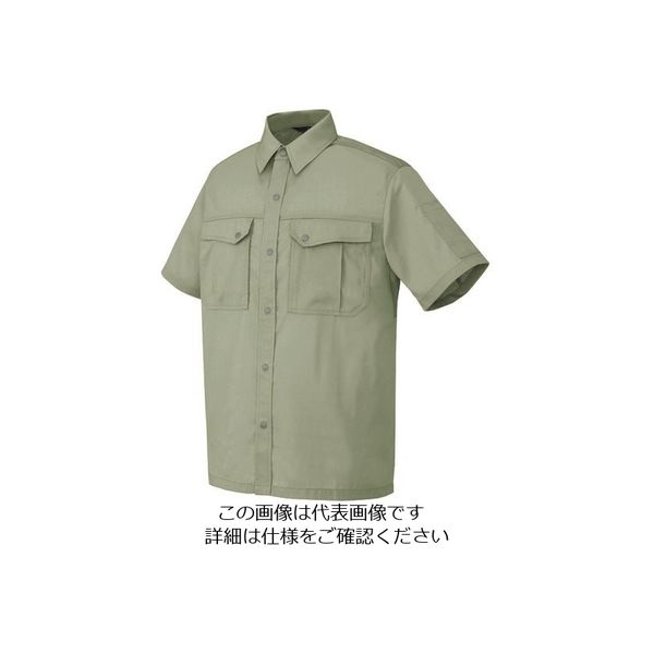アイトス 半袖シャツ(男女兼用) アースグリーン LL 5666-005-LL 1着 144-5630（直送品）