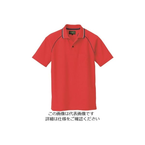 アイトス 制電半袖ポロシャツ(男女兼用) レッド L 50005-009-L 1着 143-0029（直送品）