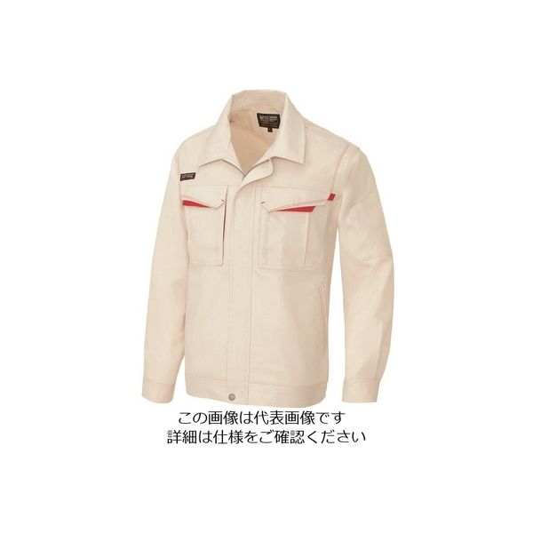 アイトス 長袖サマーブルゾン(男女兼用) ベージュ×ワインレッド S 5550-002-S 1着 144-5426（直送品）