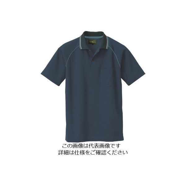 アイトス 制電半袖ポロシャツ(男女兼用) アイアンブルー S 50005-076-S 1着 143-3397（直送品）