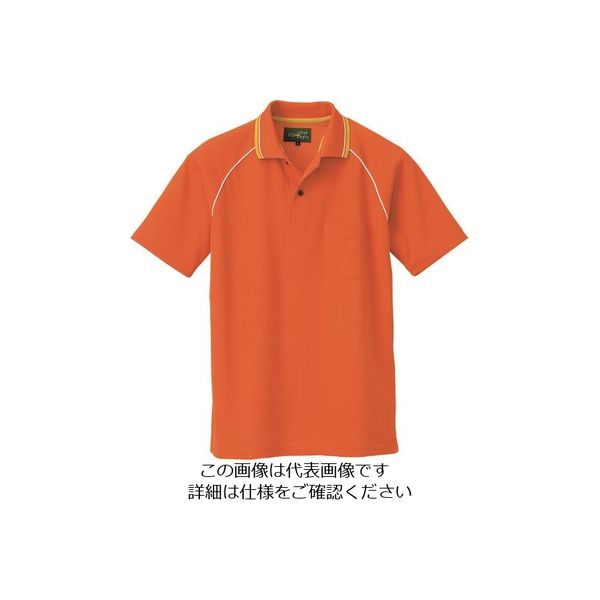 アイトス 制電半袖ポロシャツ(男女兼用) オレンジ M 50005-063-M 1着 145-3753（直送品）