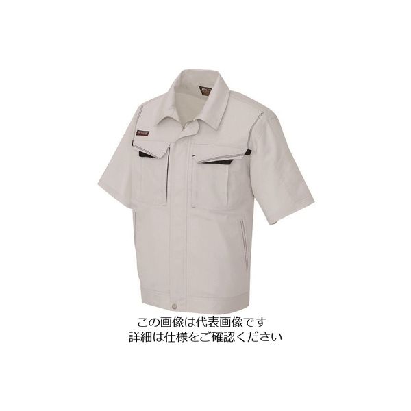 アイトス 半袖ブルゾン(男女兼用) シルバーグレー×ブラック SS 5551-003-SS 1着 144-5434（直送品）