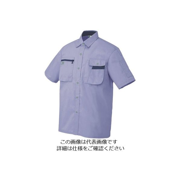 アイトス 半袖シャツ(男女兼用) ミストバイオレット×ネイビー 6L 5326-076-6L 1着 143-9332（直送品）