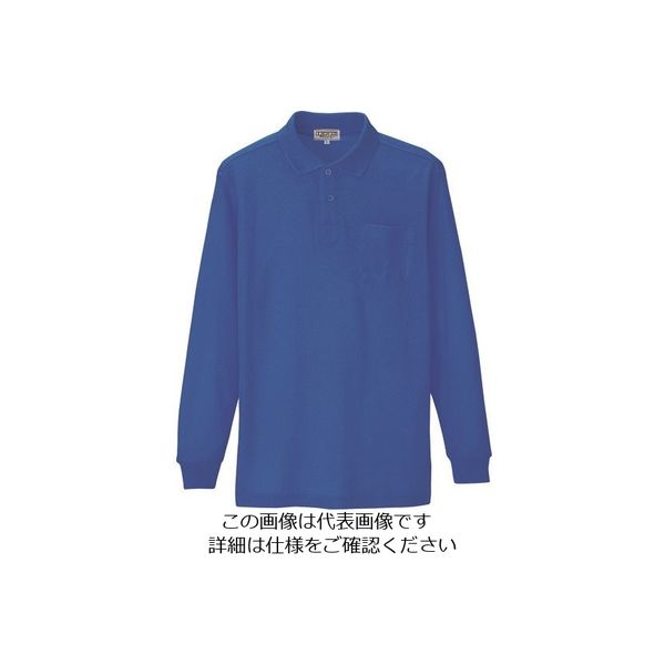 アイトス 長袖ポロシャツ(男女兼用) ブルー 3L 7614-006-3L 1着 143-3151（直送品）