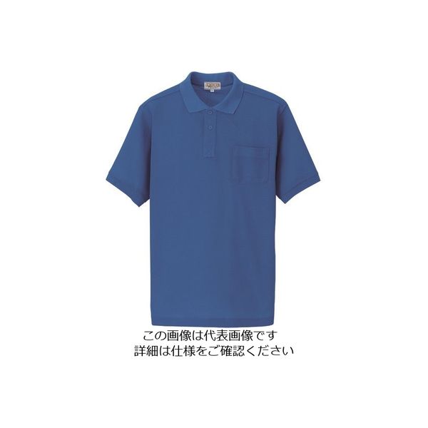アイトス 半袖ポロシャツ(男女兼用) ブルー 5L 7615-006-5L 1着 142-9828（直送品）