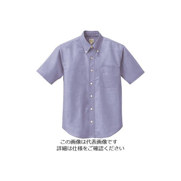 アイトス 半袖T/Cオックスボタンダウンシャツ(男女兼用) サックス M 7823-007-M 1着 144-2648（直送品）