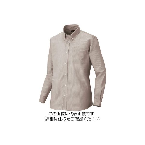 アイトス メンズ長袖オックスボタンダウンシャツ グレーストライプ LL 7870-104-LL 1着 144-4226（直送品）