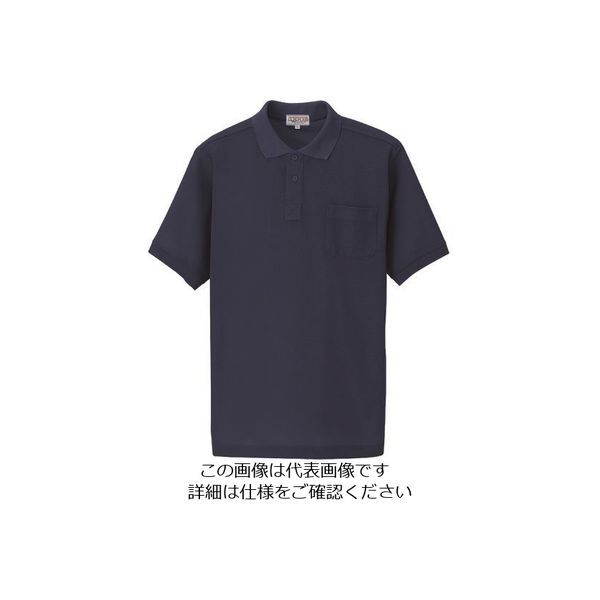 アイトス 半袖ポロシャツ(男女兼用) ネイビー 5L 7615-008-5L 1着 143-1490（直送品）