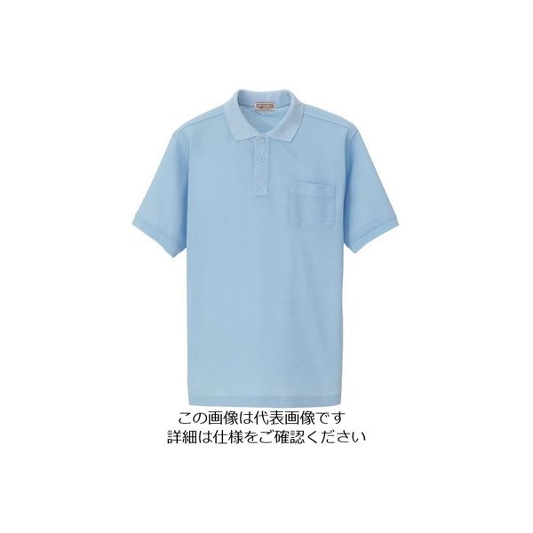 アイトス 半袖ポロシャツ(男女兼用) サックス 3L 7615-007-3L 1着 145-3628（直送品）