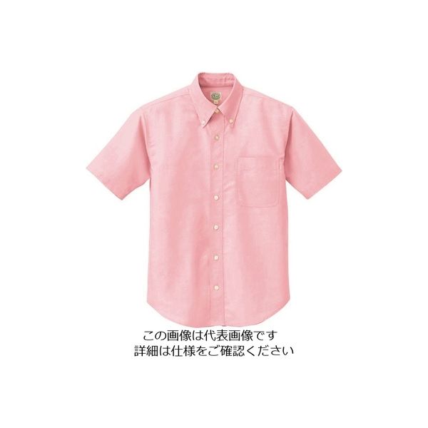アイトス 半袖T/Cオックスボタンダウンシャツ(男女兼用) ピンク S 7823-060-S 1着 144-2617（直送品）