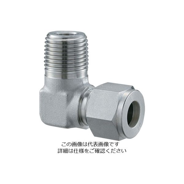 フジトク ハーフエルボ Φ15×3/8 ステンレス鋼管用 Wフェルールフィッティング SUS316 ME-15-3 1個 810-6516（直送品）