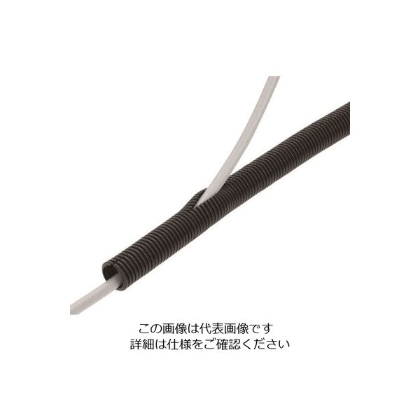 三桂製作所 SANKEI サンフレキROBO スリット付 柔軟タイプ 黒色 N2P25 1巻 159-2261（直送品）