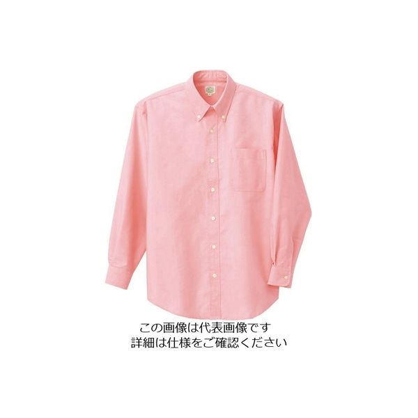 アイトス 長袖T/Cオックスボタンダウンシャツ(男女兼用) ピンク L 7822-060-L 1着 143-9443（直送品）