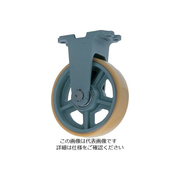 ヨドノ 鋳物重荷重用ウレタン車輪固定車付き UHB-k150X100 1個 132-3537（直送品）