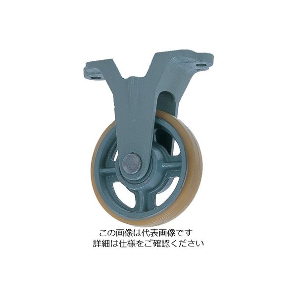 ヨドノ 鋳物中荷重用ウレタン車輪固定車付ベアリング入 75φ USB-K75 1個 132-1974（直送品）