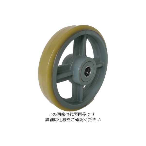 ヨドノ 鋳物中荷重用ウレタン車輪ベアリング入 100φ USB100 1個 132-3532（直送品）