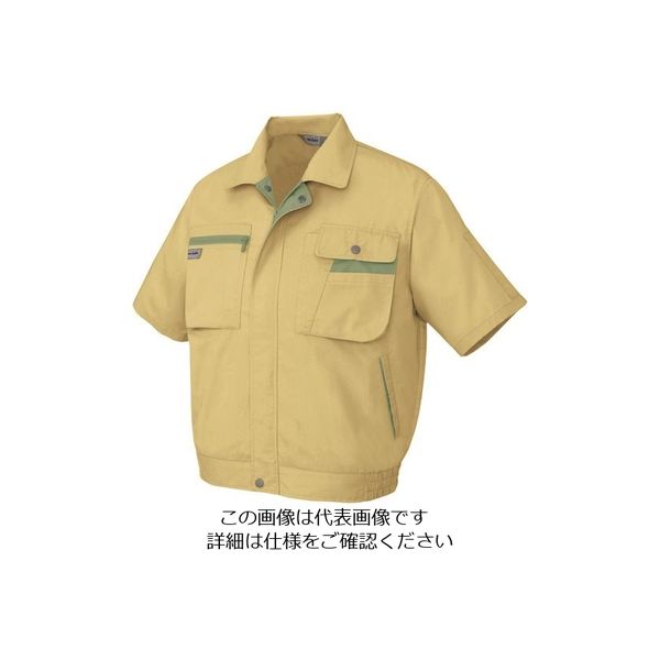 アイトス 半袖ブルゾン(男女兼用) マスタード×オリーブ 3L 5321-019-3L 1着 143-9128（直送品）