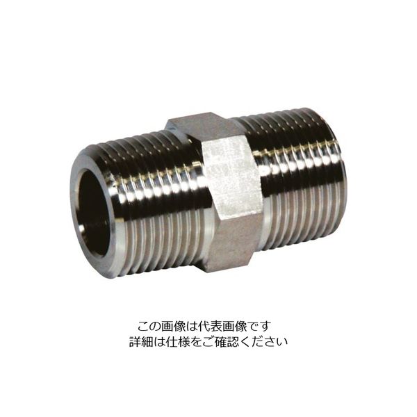 フジトク 六角ニップル 304 ステンレス 20A 6N-PT-20A-SU4 1個 112-0087（直送品）