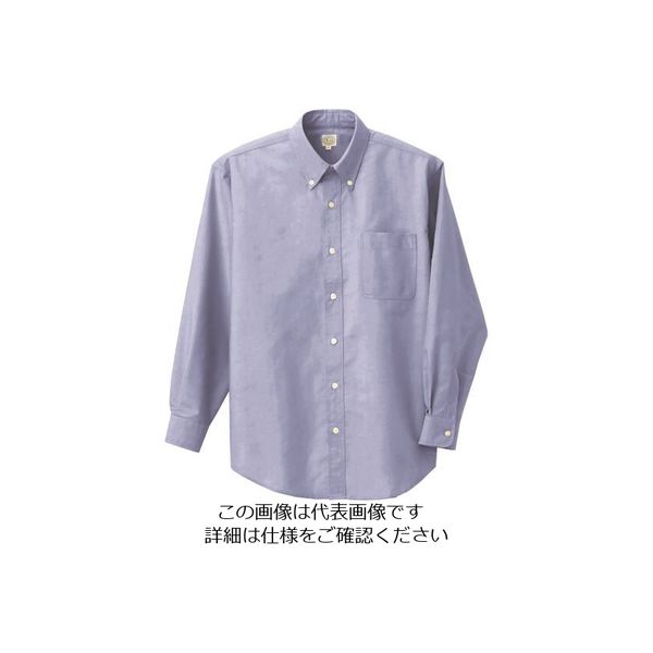 アイトス 長袖T/Cオックスボタンダウンシャツ(男女兼用) サックス 5L 7822-007-5L 1着 144-5796（直送品）