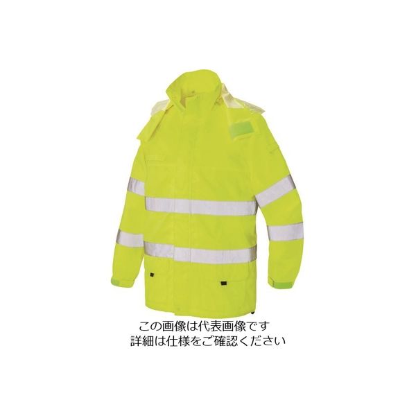 アイトス 高視認性レインジャケット ハイパーイエロー 5L 562405-091-5L 1着 142-9595（直送品）